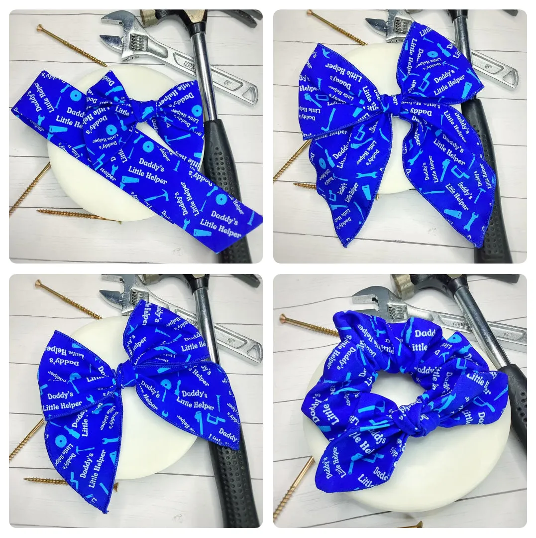 Daddy's Little Helper Bow Strip and Scrunchie Collection
