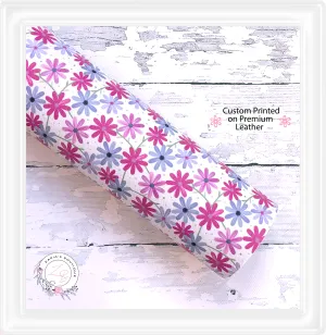 ⋅ Daisy Delight ⋅ Pink & Purple Floral Vegan Faux Leather