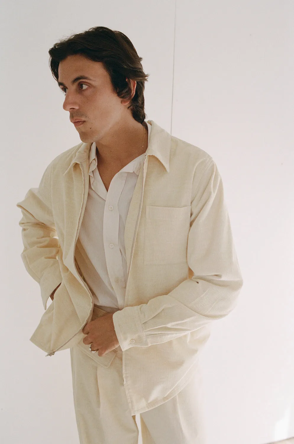 DIMITRIO ZIP SHIRT, VANILLA