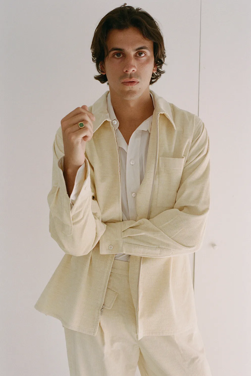 DIMITRIO ZIP SHIRT, VANILLA