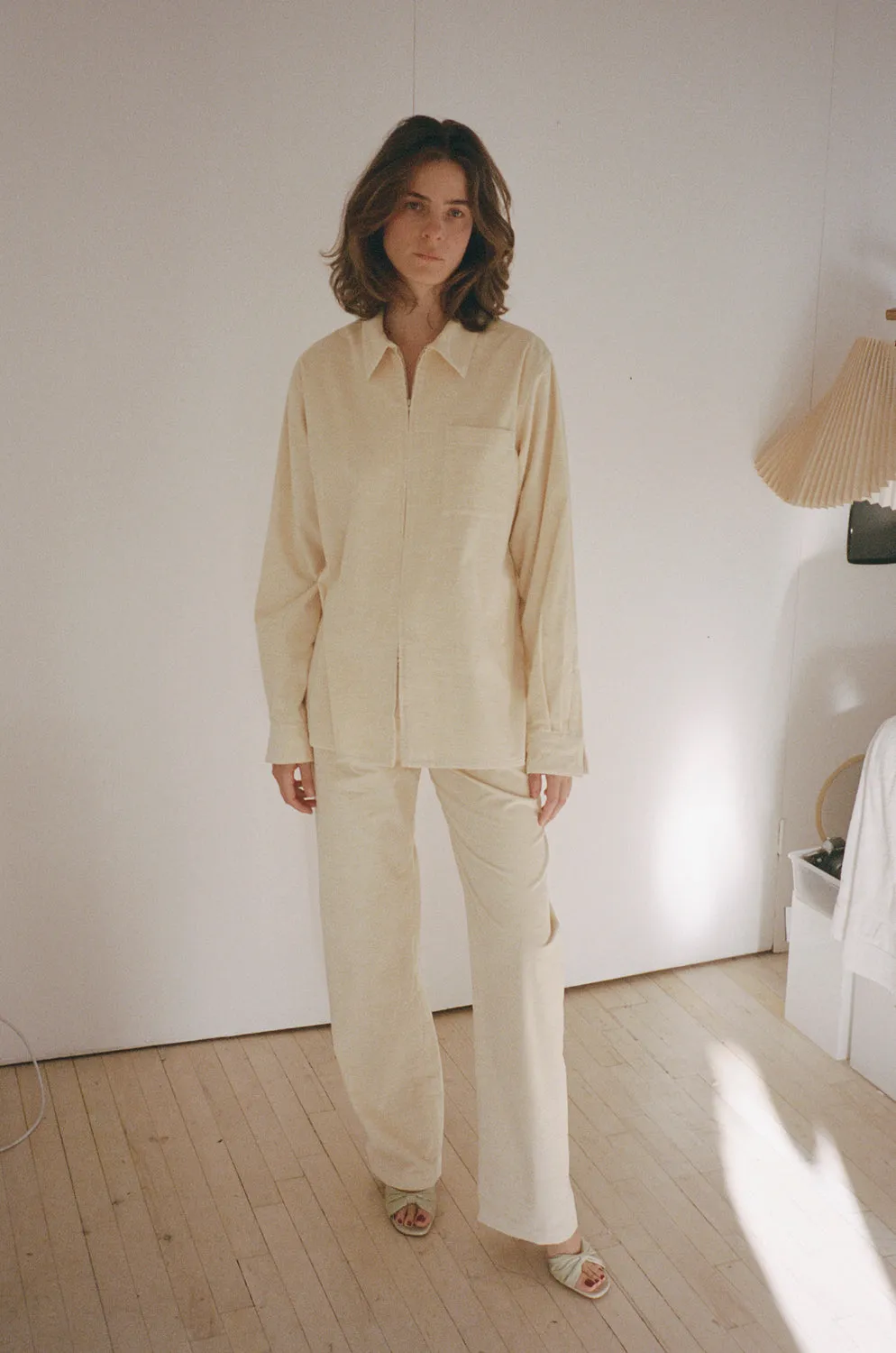 DIMITRIO ZIP SHIRT, VANILLA