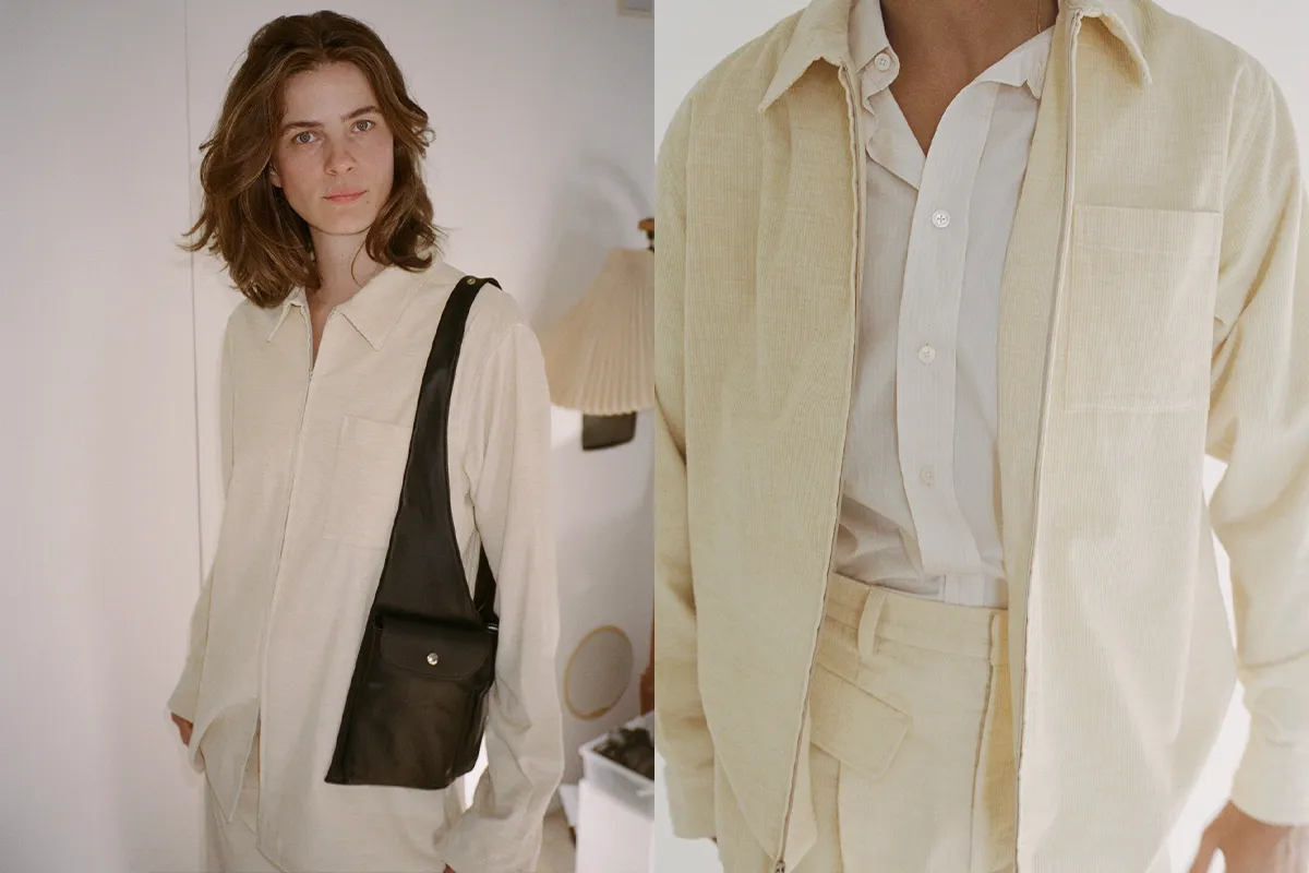 DIMITRIO ZIP SHIRT, VANILLA