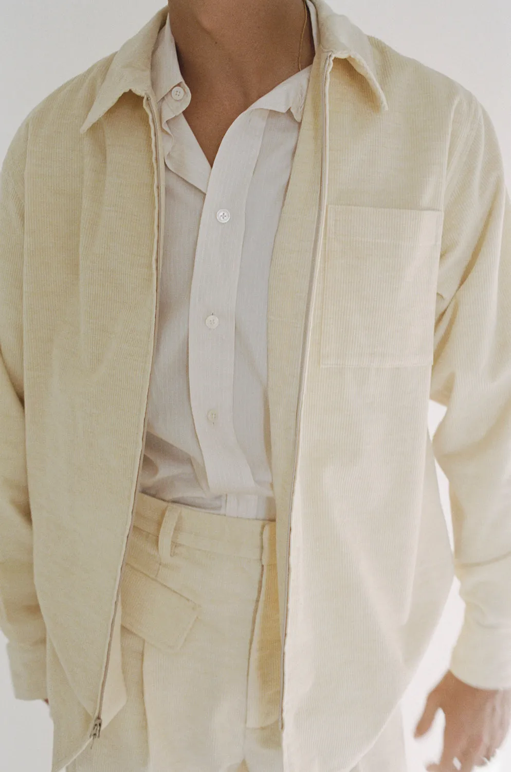 DIMITRIO ZIP SHIRT, VANILLA