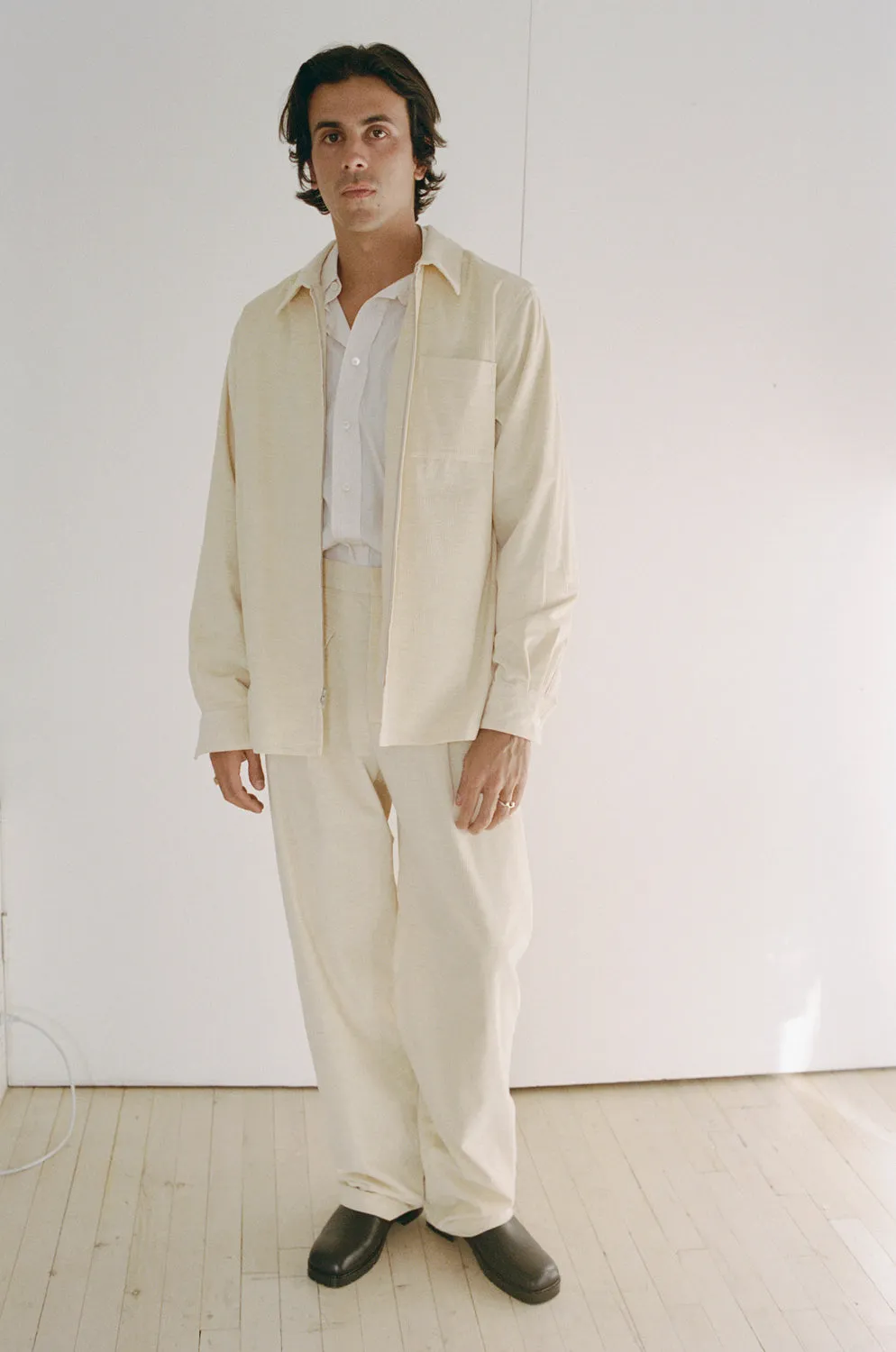 DIMITRIO ZIP SHIRT, VANILLA