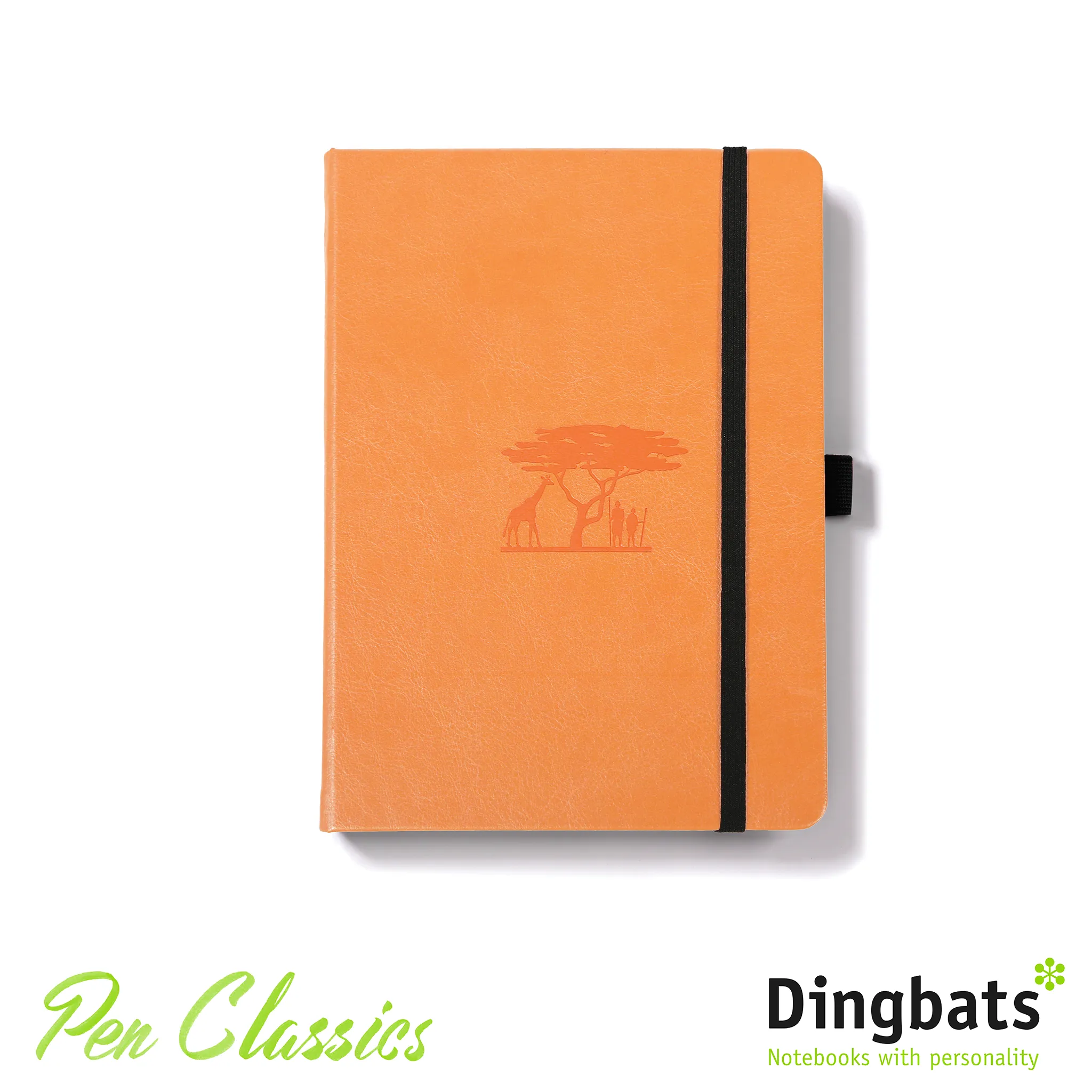 Dingbats* Earth A5  Tangerine Serengeti Notebook - Dotted
