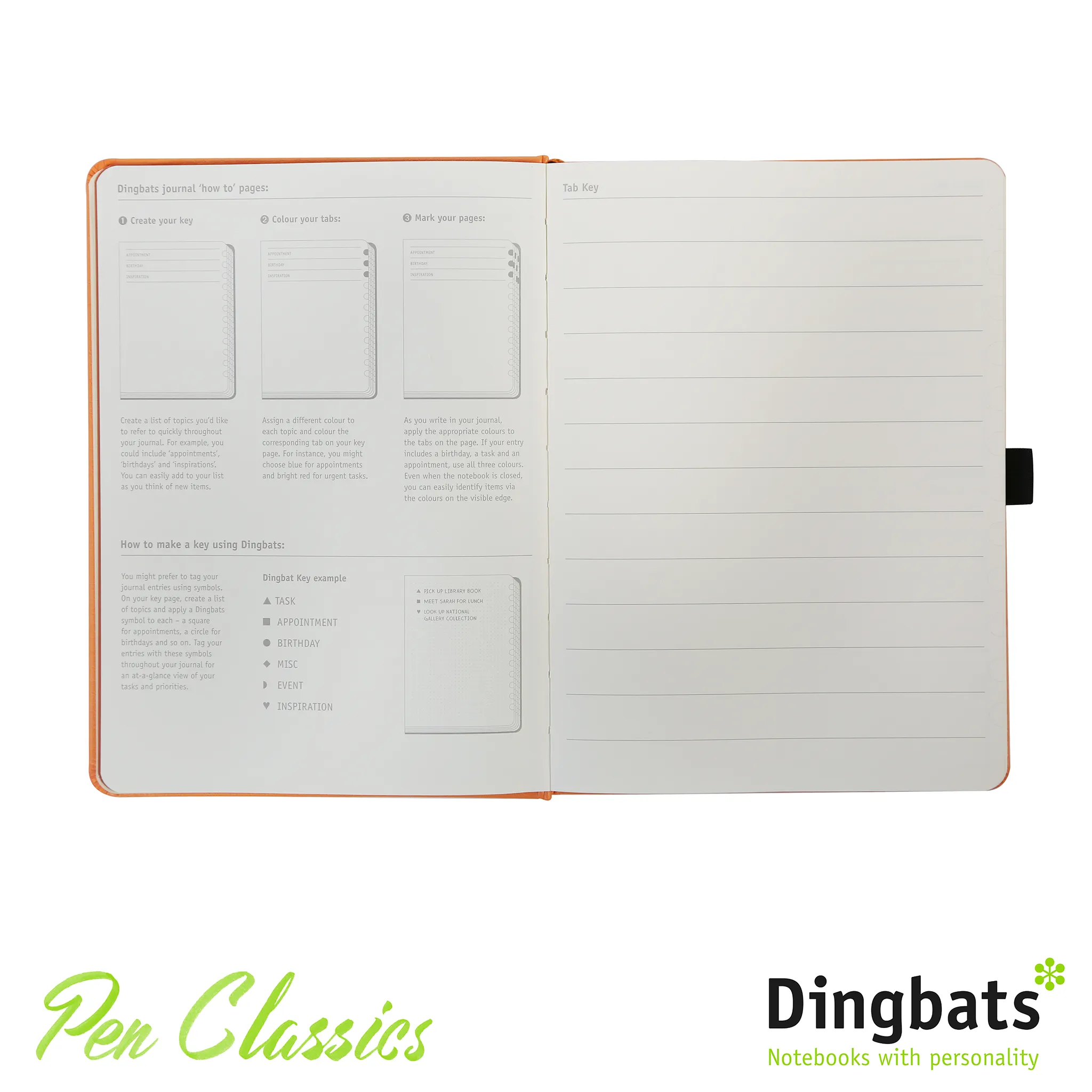 Dingbats* Earth A5  Tangerine Serengeti Notebook - Dotted