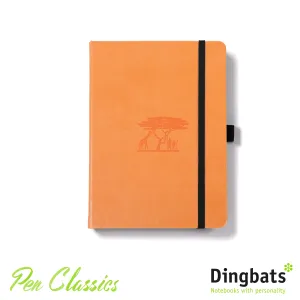 Dingbats* Earth A5  Tangerine Serengeti Notebook - Dotted