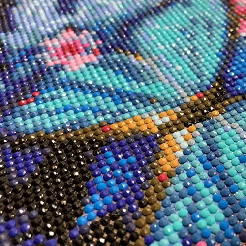 DIY Diamond Painting Neon Blue Purple Black Maple Leave Butterfly 5D Cross Stitch Full Round Diamond Embroidery Kits Home Decor 12 x 16 Inch