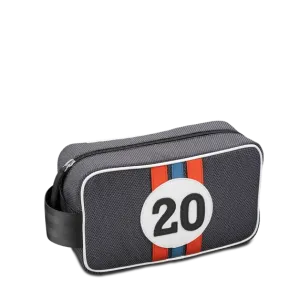E2R Paris Toiletry Bag in Blue Canvas Leather Steve Mcqueen