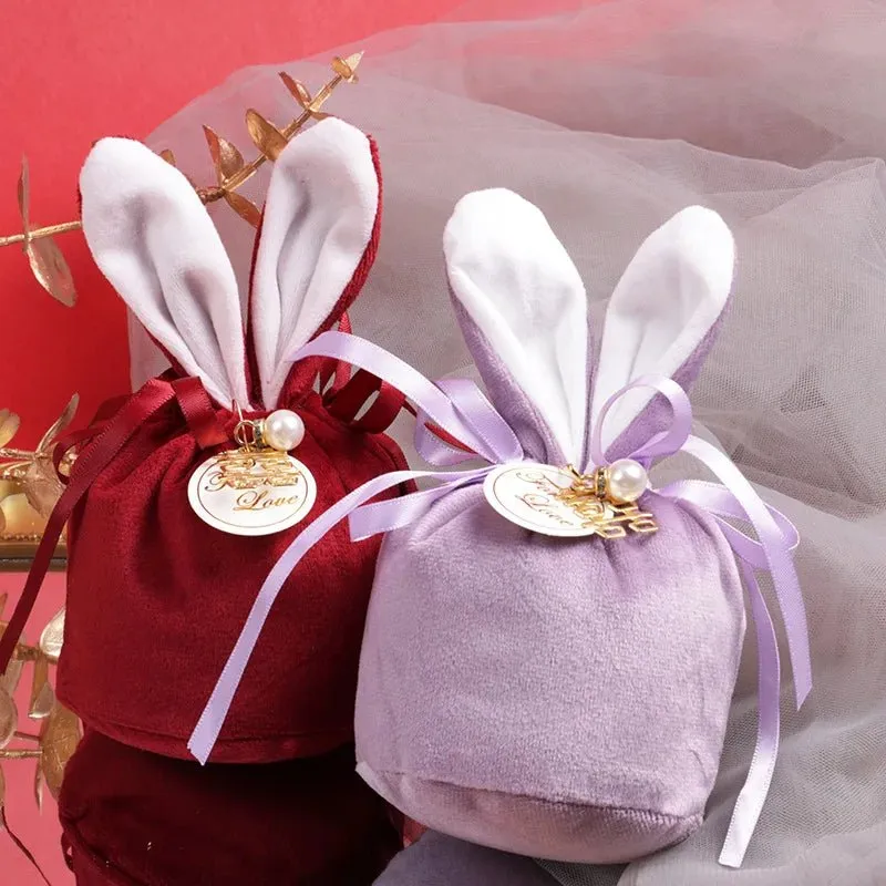 Easter Bunny Velvet Gift Bag