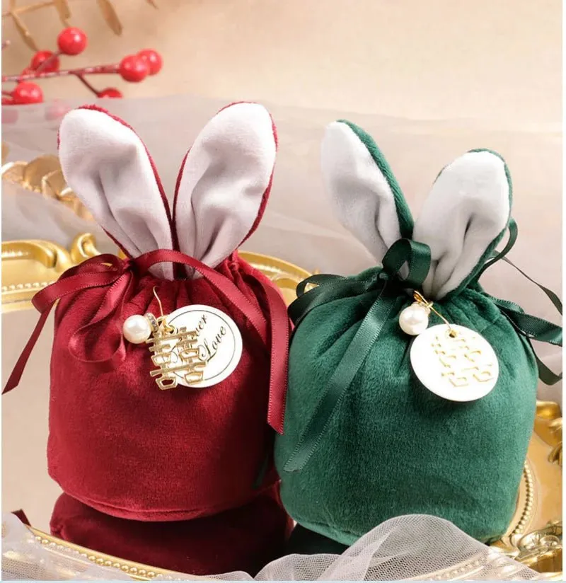 Easter Bunny Velvet Gift Bag