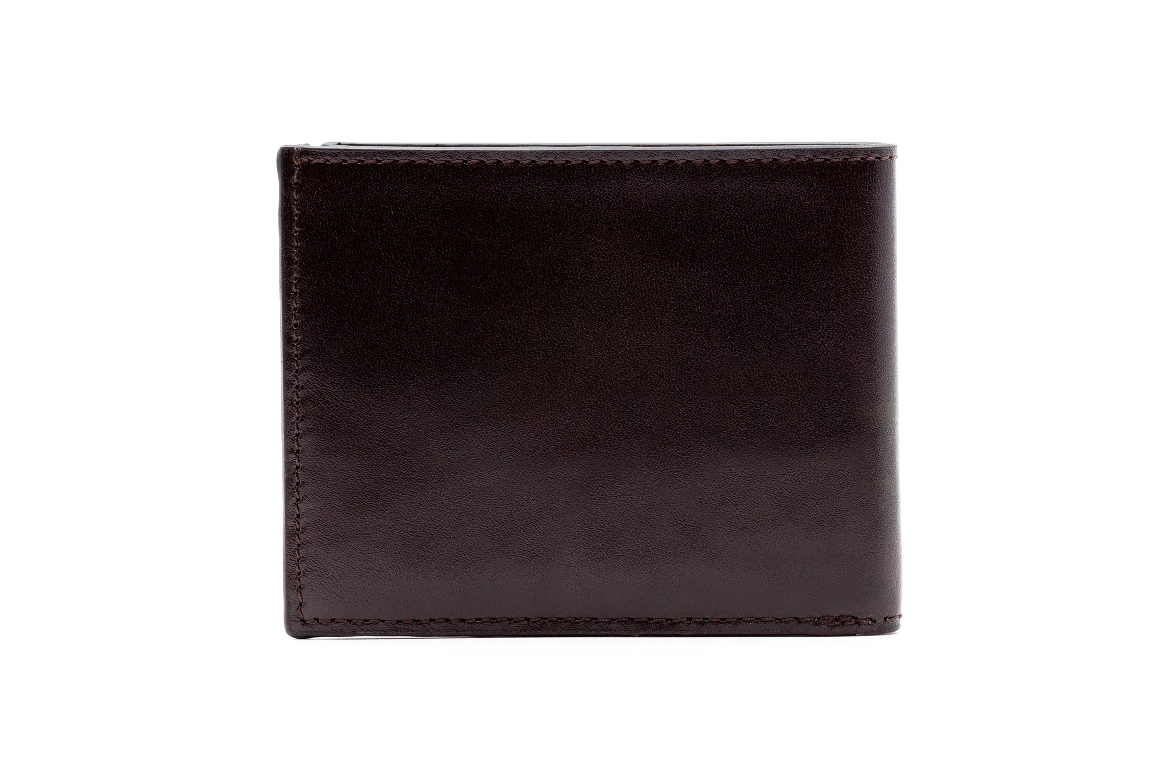 Edward Hand Glazed Saddle Leather Billfold in Chocolate