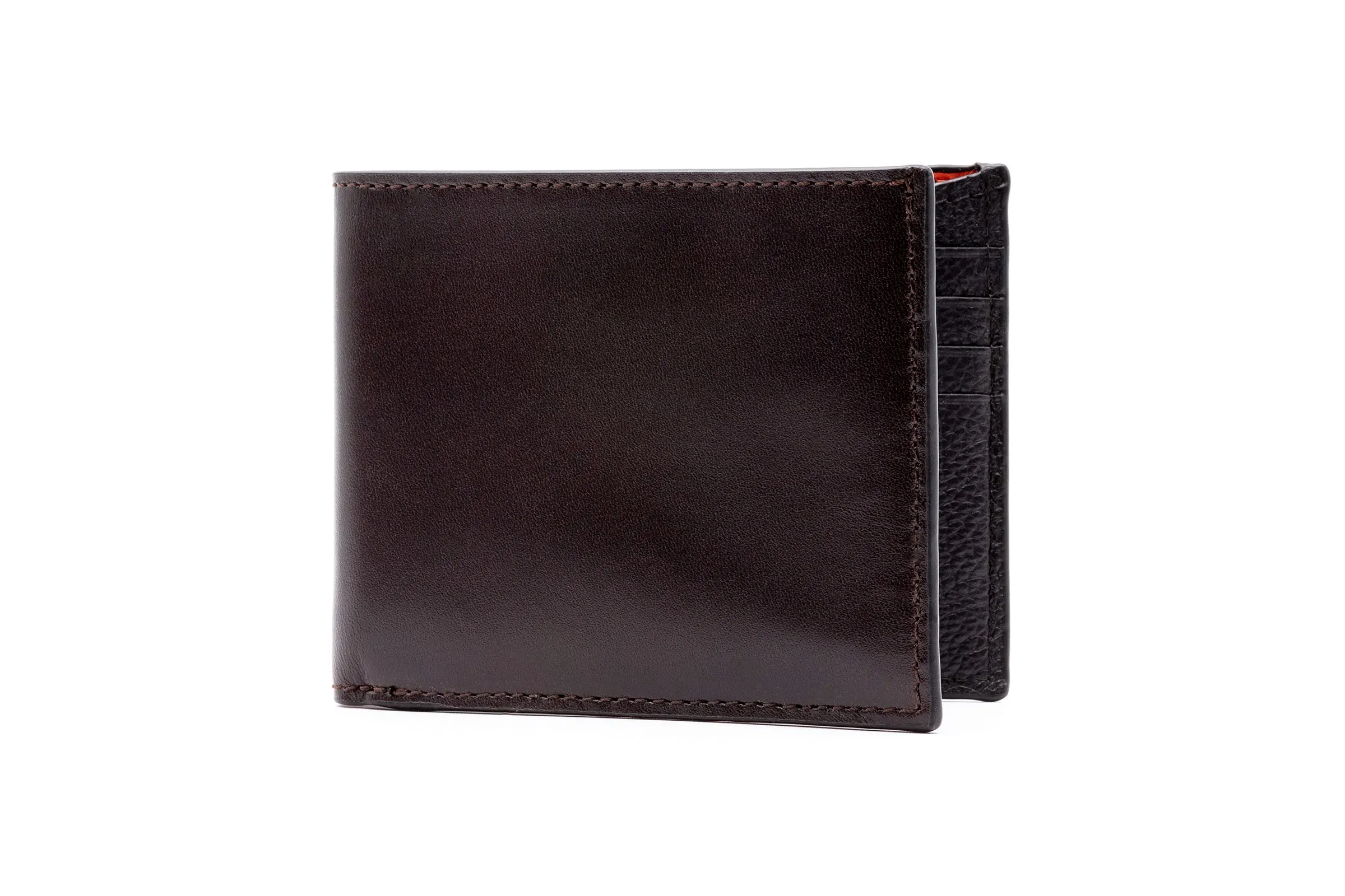 Edward Hand Glazed Saddle Leather Billfold in Chocolate