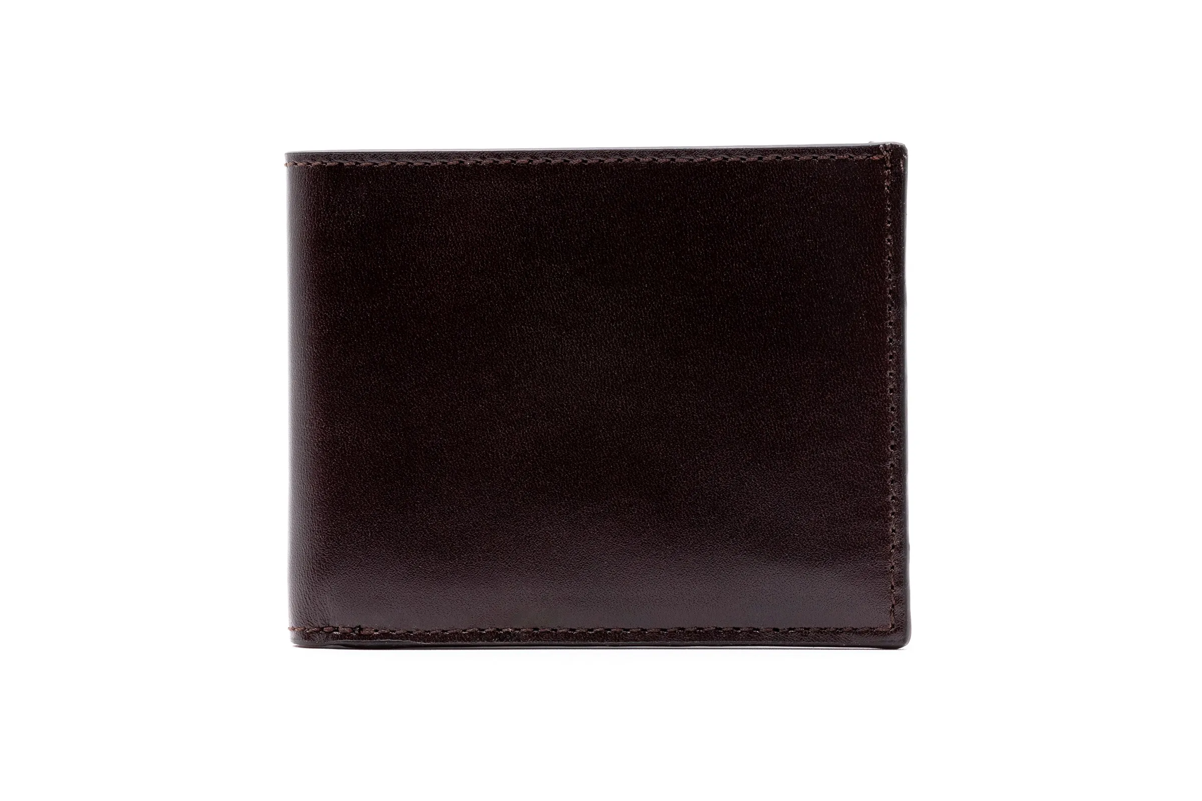 Edward Hand Glazed Saddle Leather Billfold in Chocolate