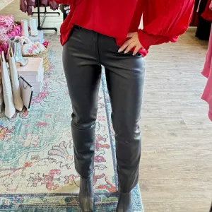 Ellery PU Skinny Straight Jeans