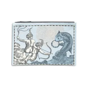 Embroidered Pouch, Astro Gemini In Blue #5