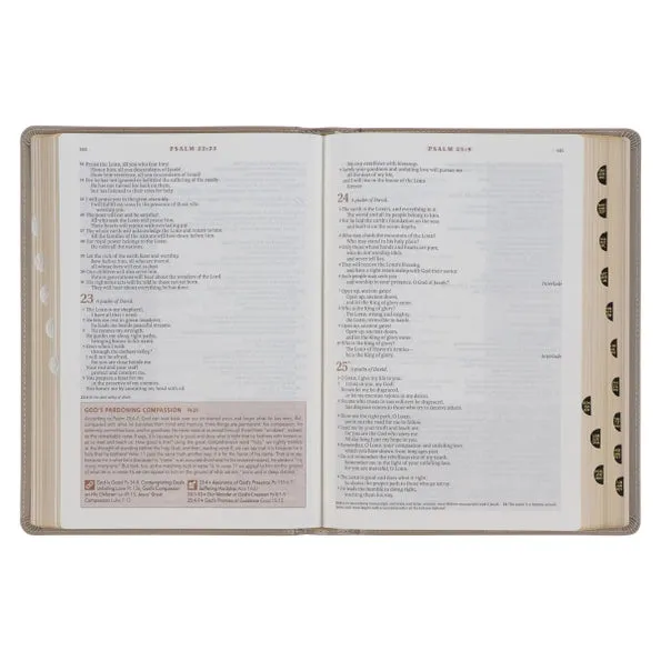 Embroidered Taupe Faux Leather Spiritual Growth Bible