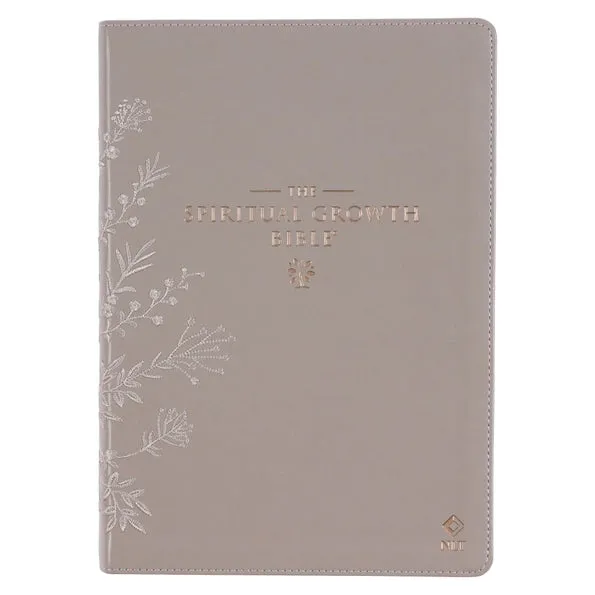 Embroidered Taupe Faux Leather Spiritual Growth Bible