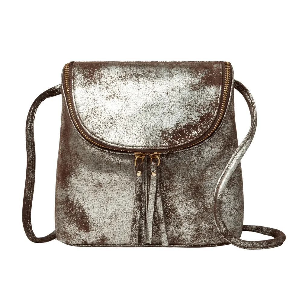 Emry Small Crossbody | Burnished Metal