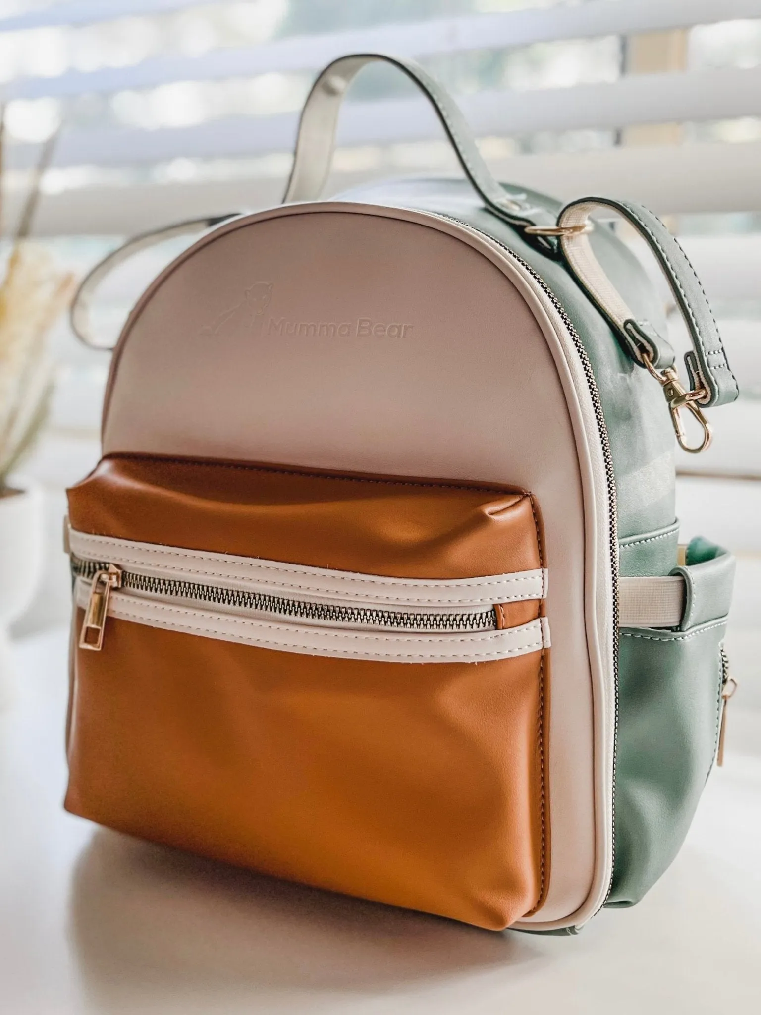 Eucalyptus - Vegan Leather Nappy Backpack