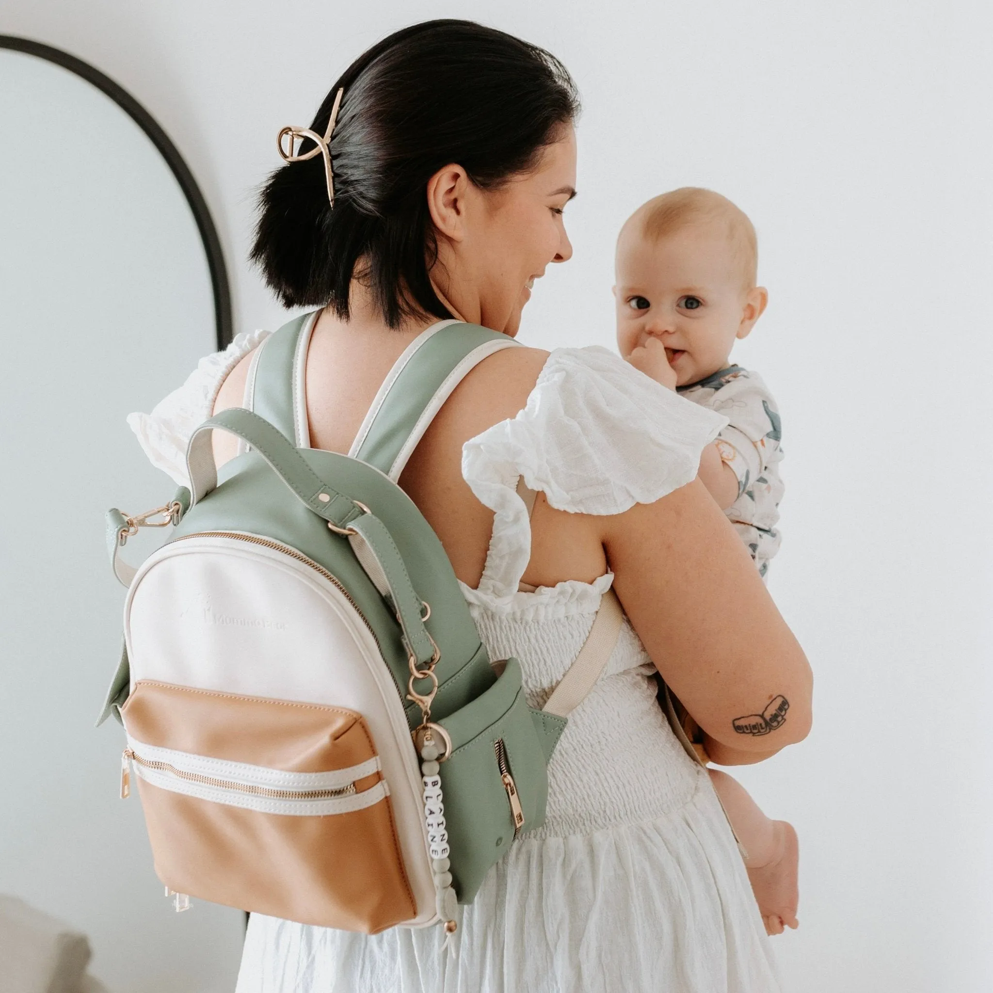 Eucalyptus - Vegan Leather Nappy Backpack