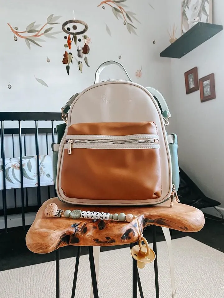 Eucalyptus - Vegan Leather Nappy Backpack