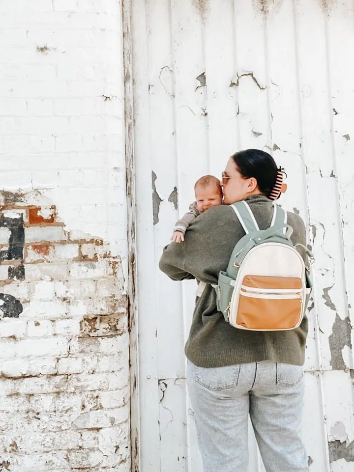 Eucalyptus - Vegan Leather Nappy Backpack