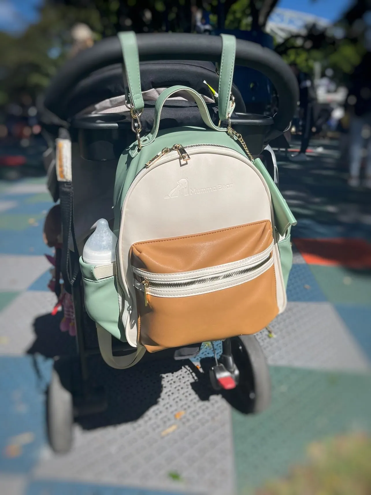Eucalyptus - Vegan Leather Nappy Backpack