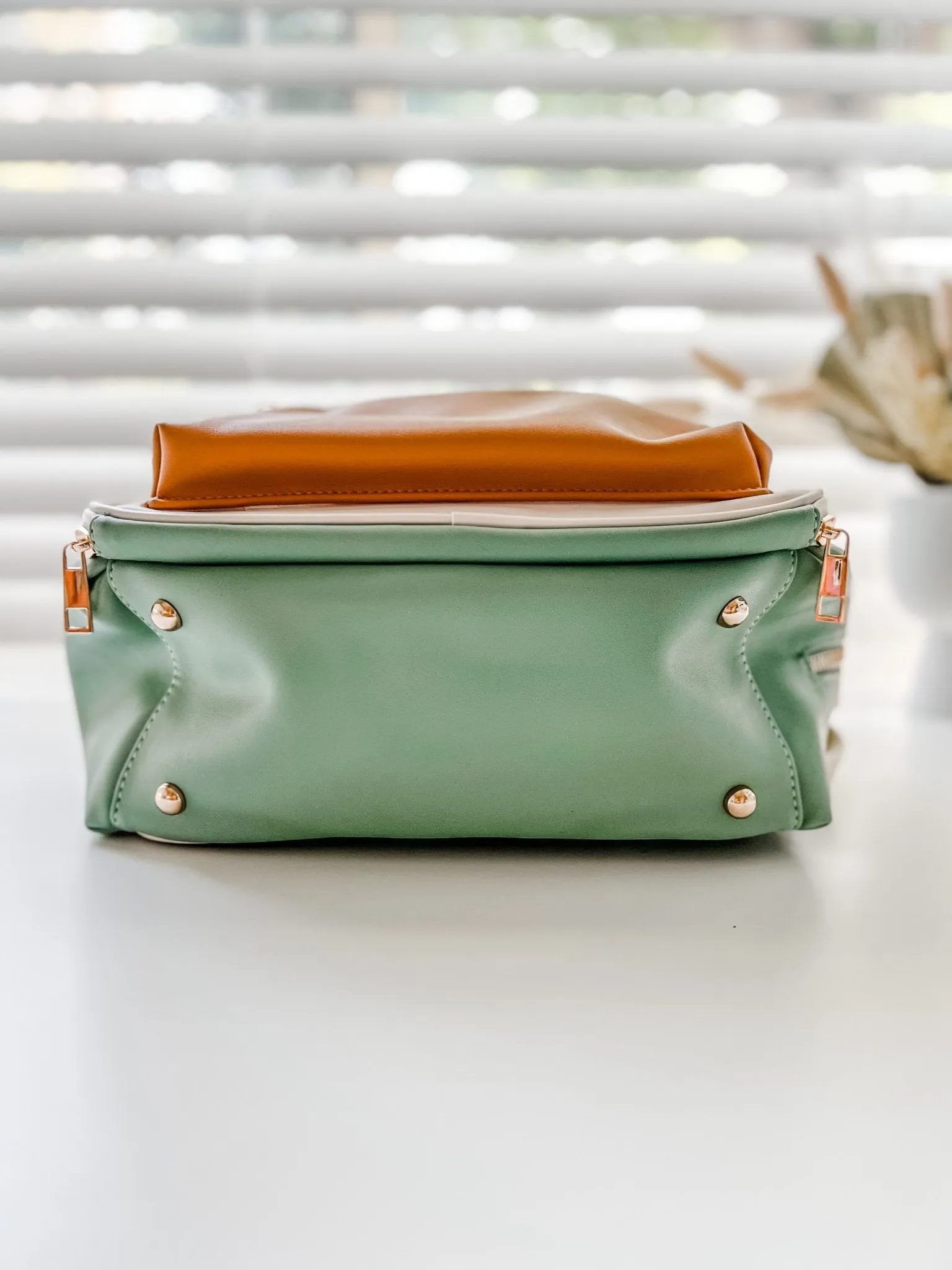 Eucalyptus - Vegan Leather Nappy Backpack