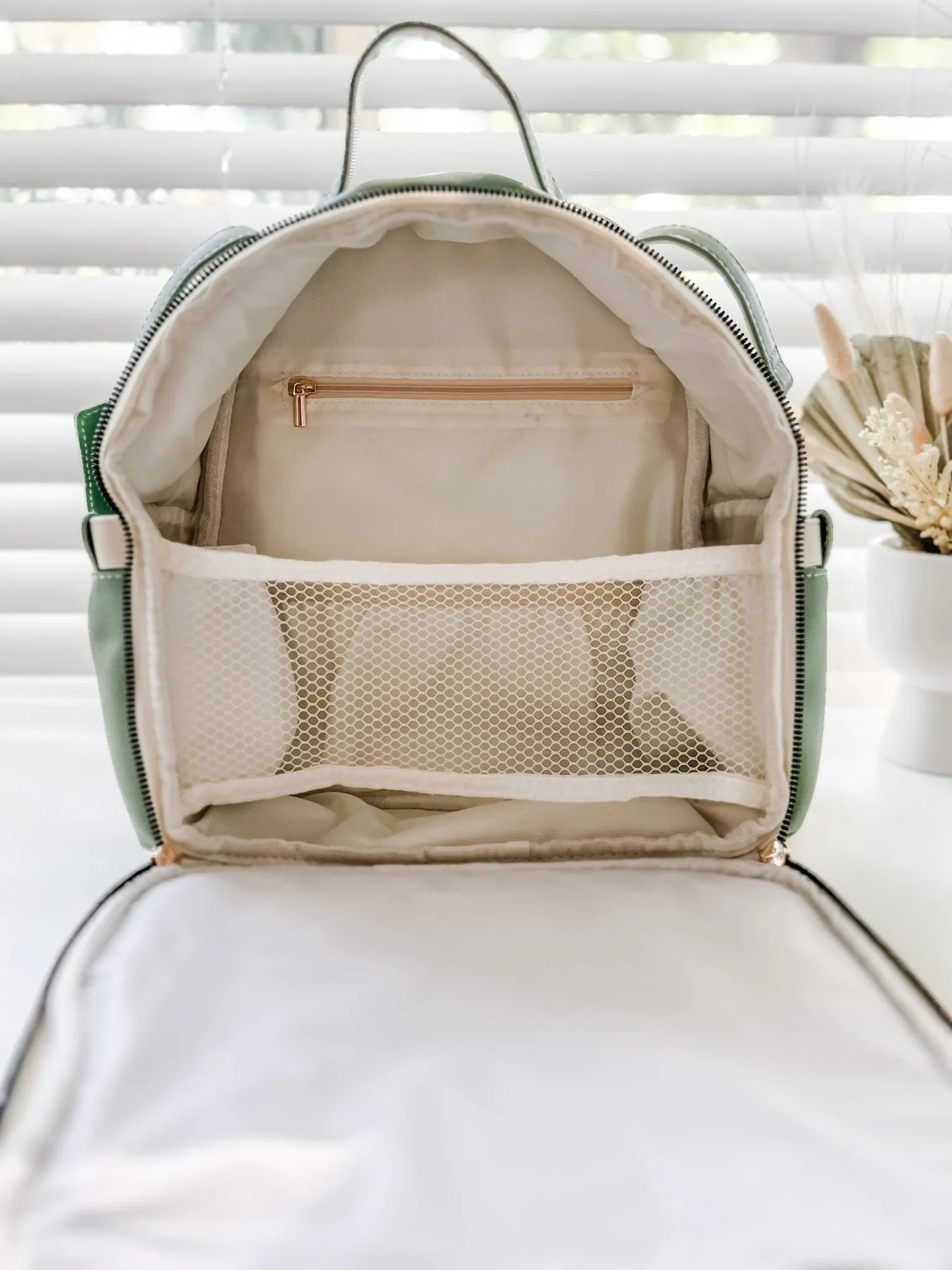 Eucalyptus - Vegan Leather Nappy Backpack