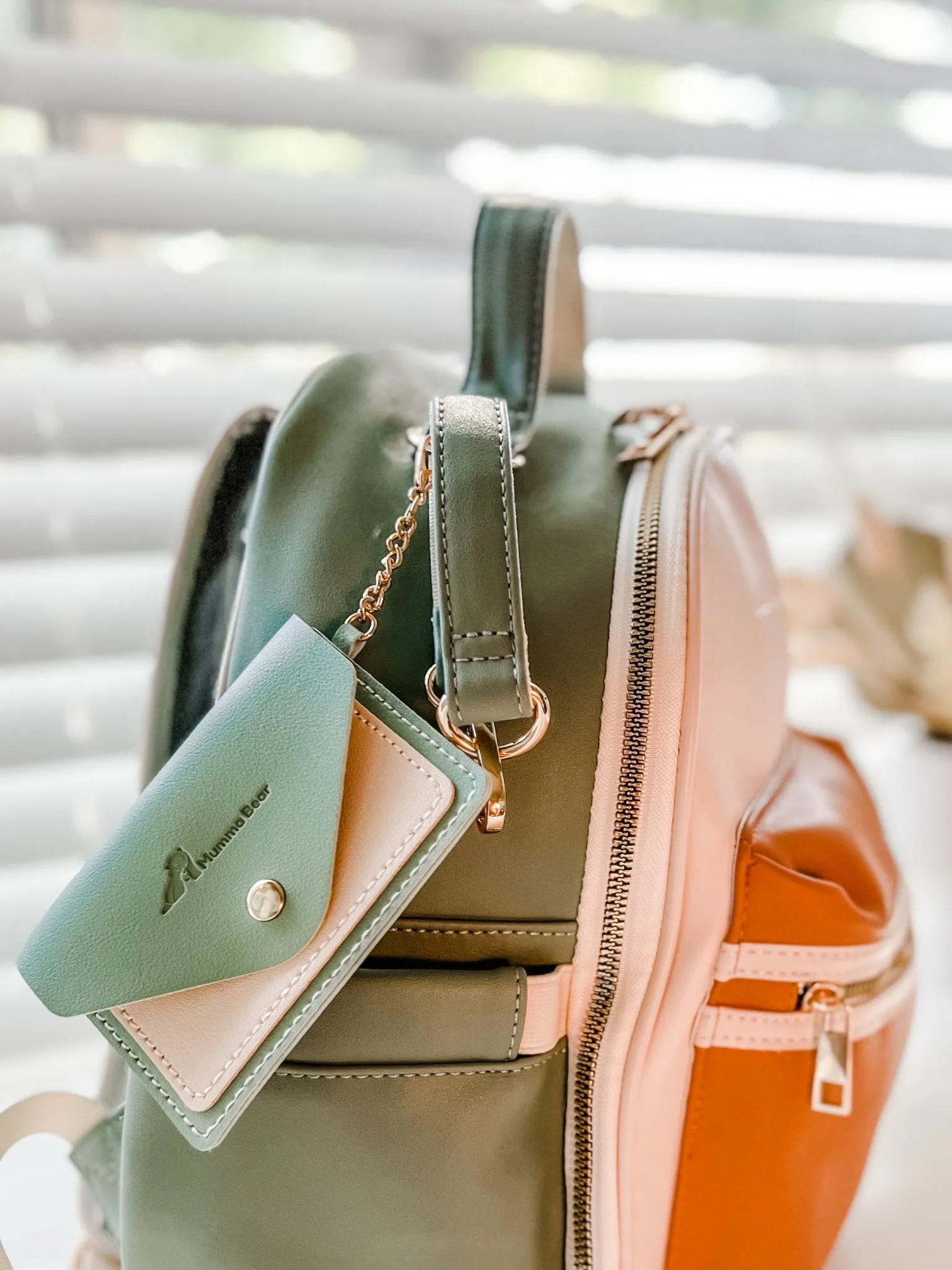 Eucalyptus - Vegan Leather Nappy Backpack