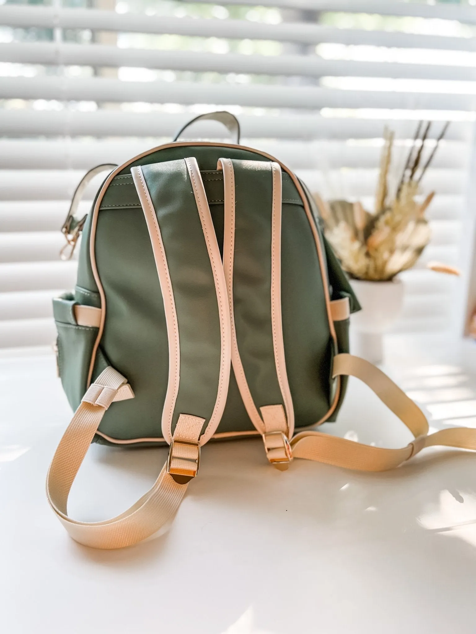 Eucalyptus - Vegan Leather Nappy Backpack