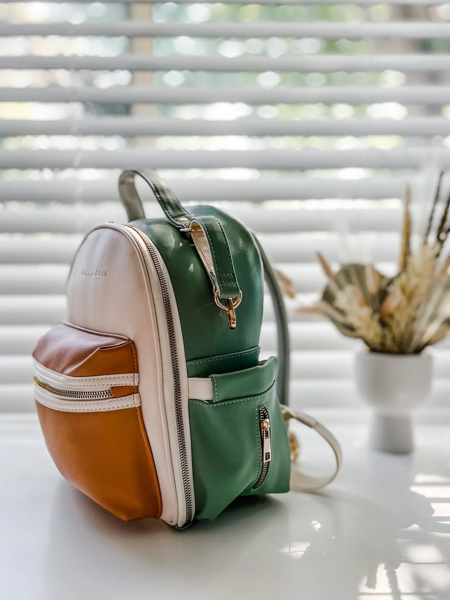 Eucalyptus - Vegan Leather Nappy Backpack