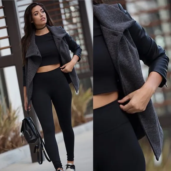 FABLETICS ‘Milano’ Coat Mixed Media Black Large