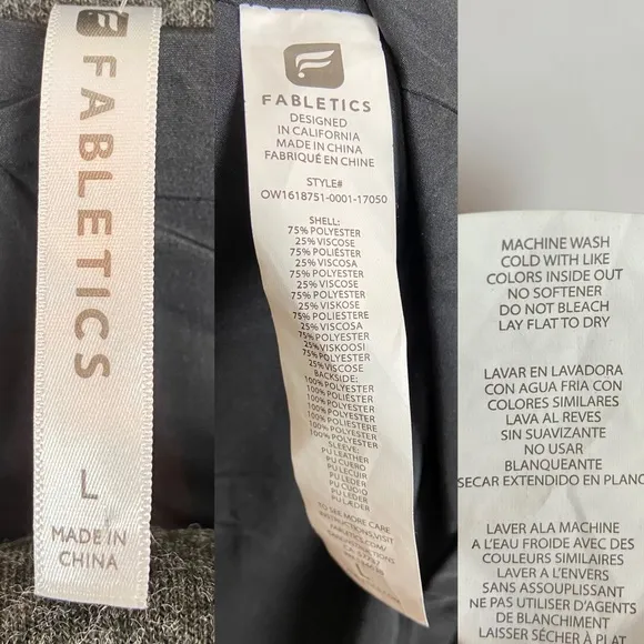 FABLETICS ‘Milano’ Coat Mixed Media Black Large