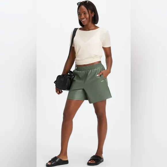 Fabletics Vegan Leather High-Waisted Short