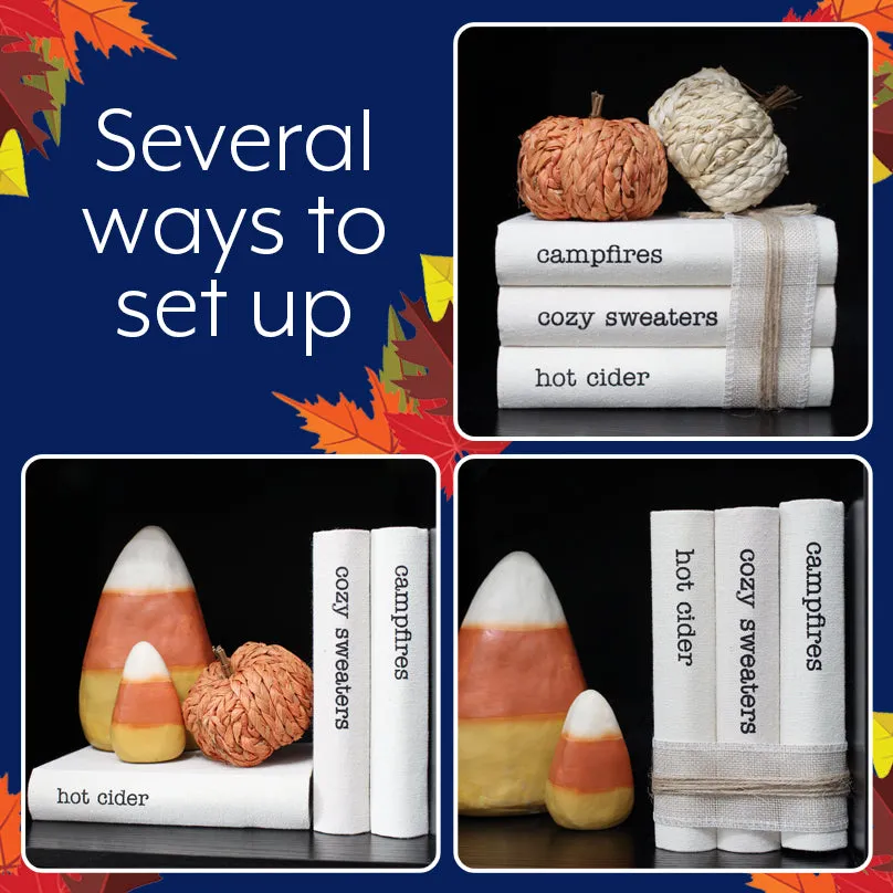 Fall Theme Faux Book Stack (Case of 4)
