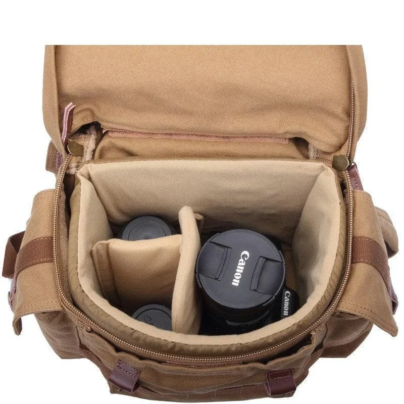 Fashion Canvas Camera Backpack DSLR Case Rucksack