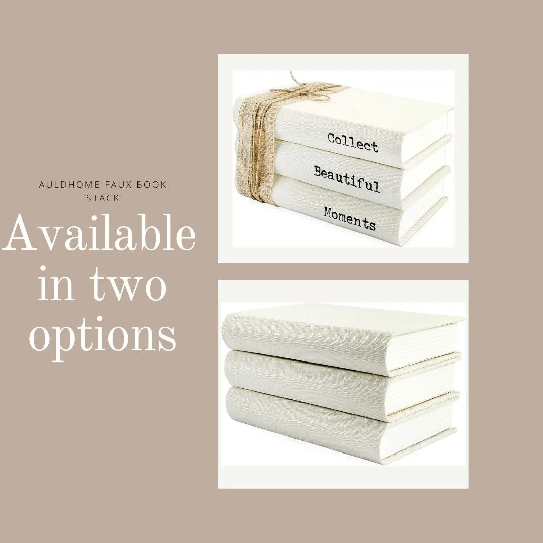 Faux Book Stack (Cream, Case of 4)