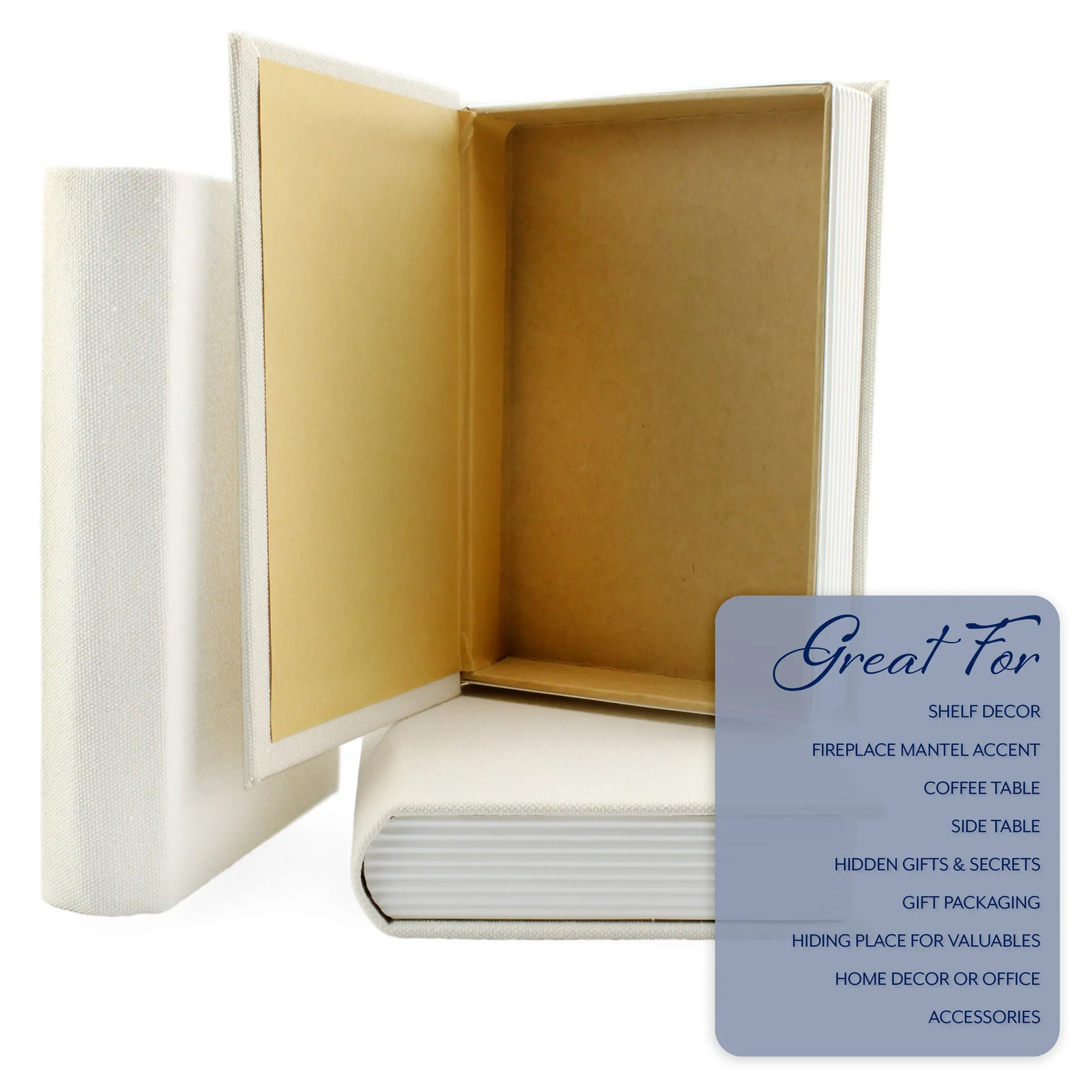 Faux Book Stack (Cream, Case of 4)