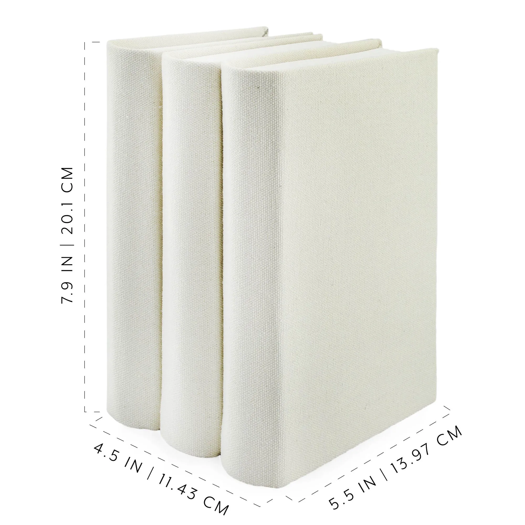 Faux Book Stack (Cream, Case of 4)