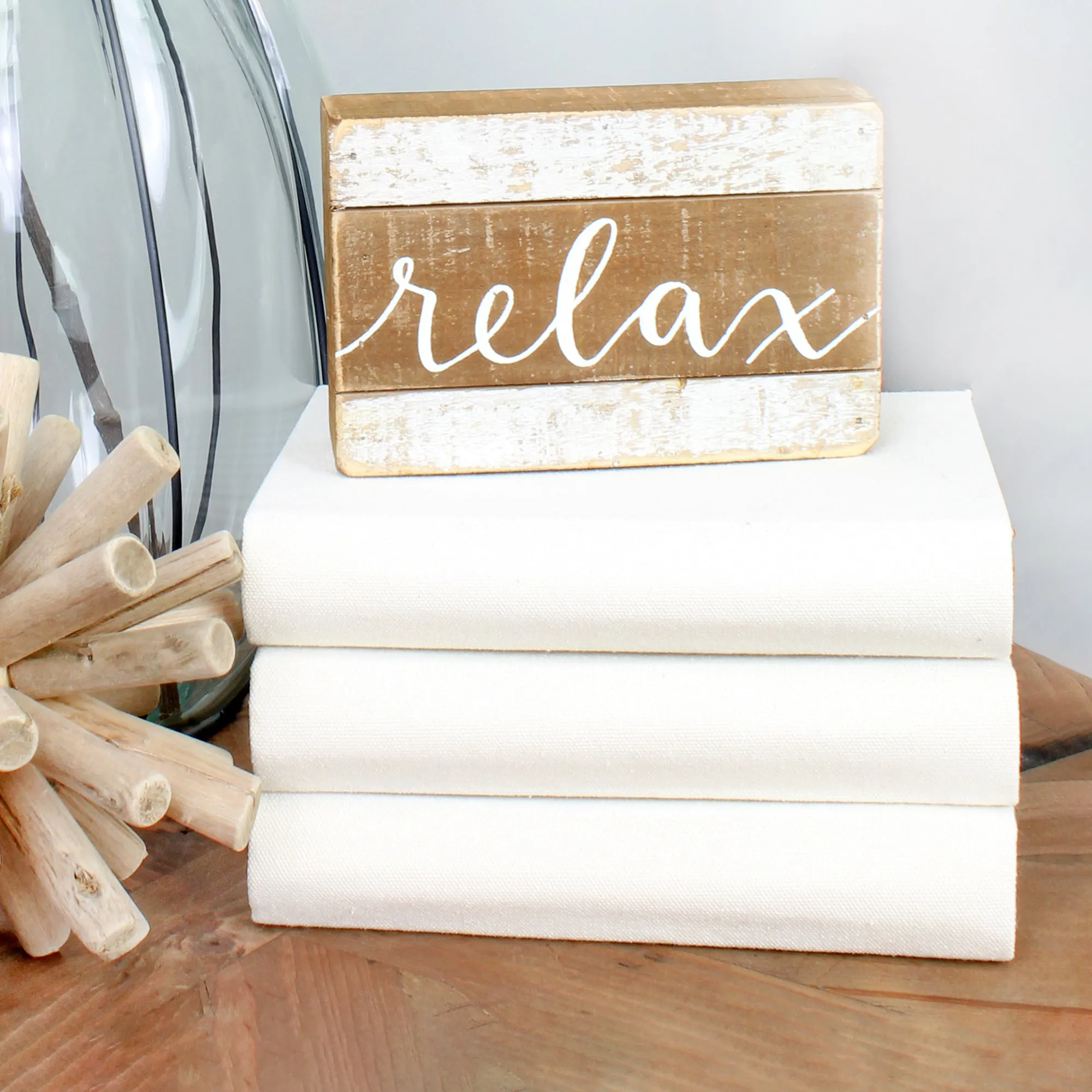 Faux Book Stack (Cream, Case of 4)