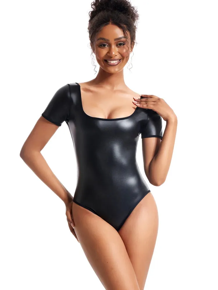 Faux Leather Bodysuit