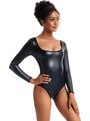 Faux Leather Bodysuit