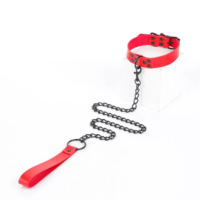 Faux Leather Collar and Leash