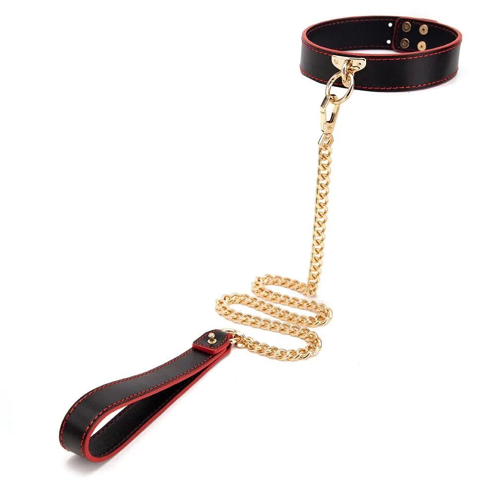 Faux Leather Collar and Leash
