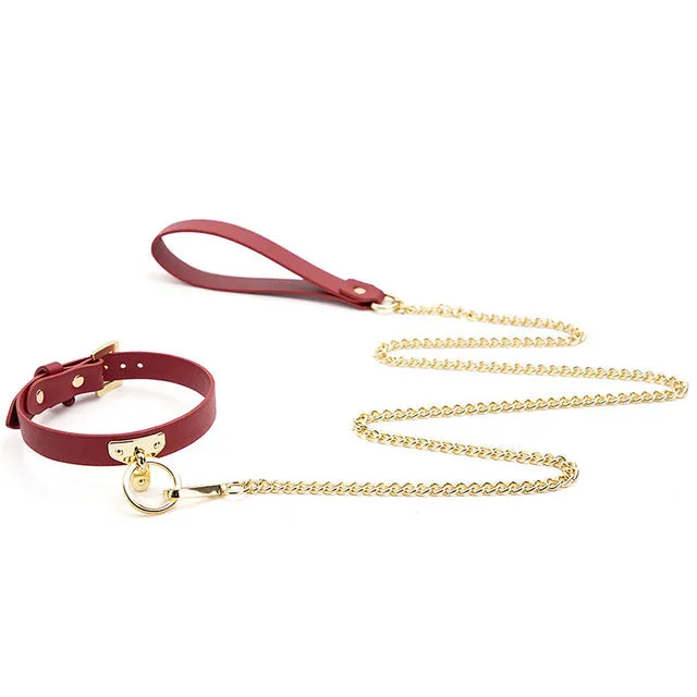 Faux Leather Collar and Leash