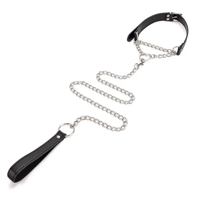 Faux Leather Collar and Leash