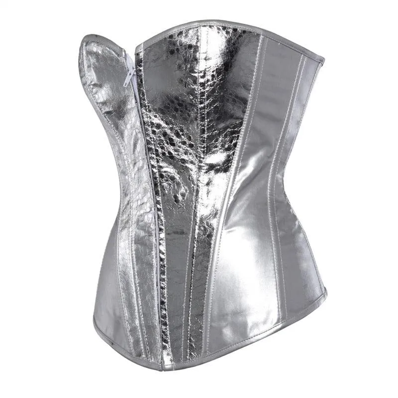 Faux Leather Corset Sexy Clubwear Bustier Hot Lingerie Zipper Costume Lace up Waist Cincher