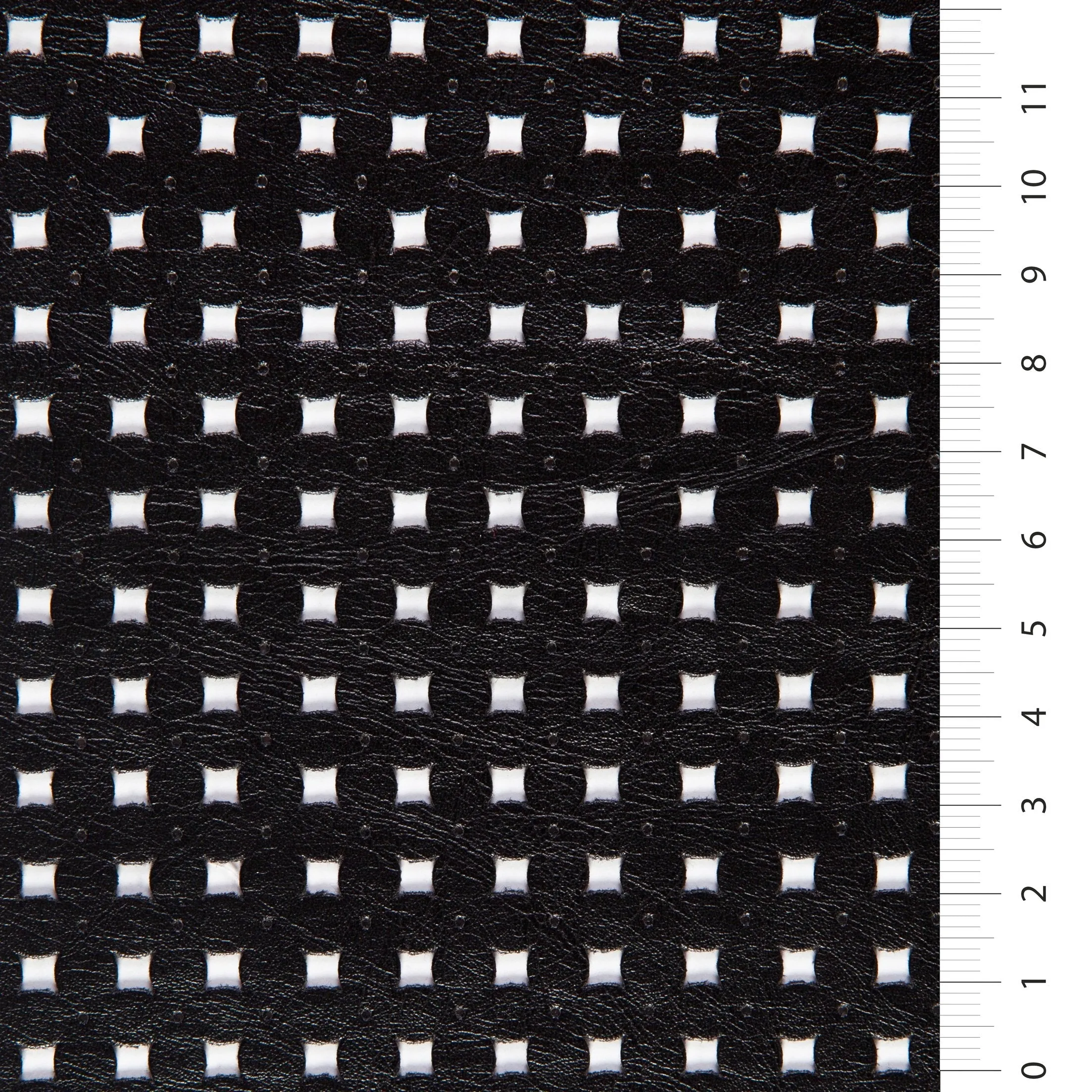Faux Leather Laser Cut Check Fabric